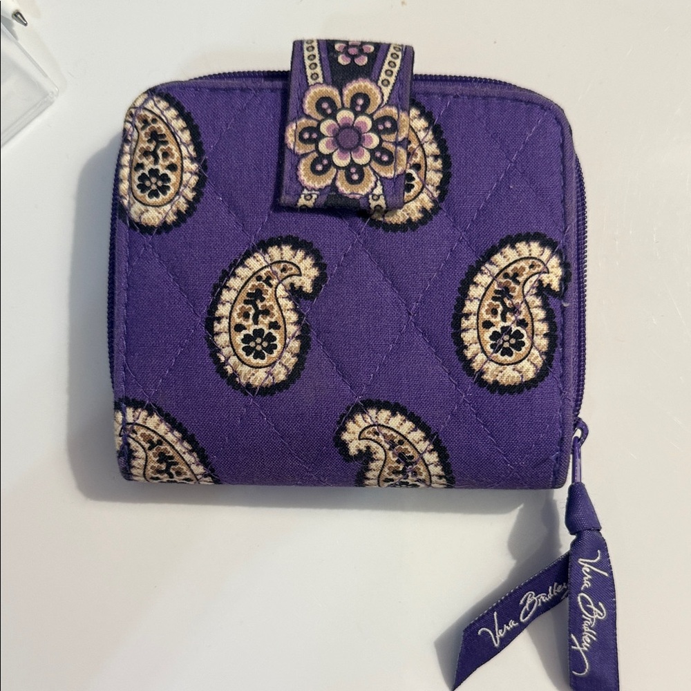 Vera Bradley Quilted Purple Paisley Wallet